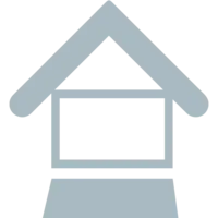 Homeoffice Icon in hellem grau-blau