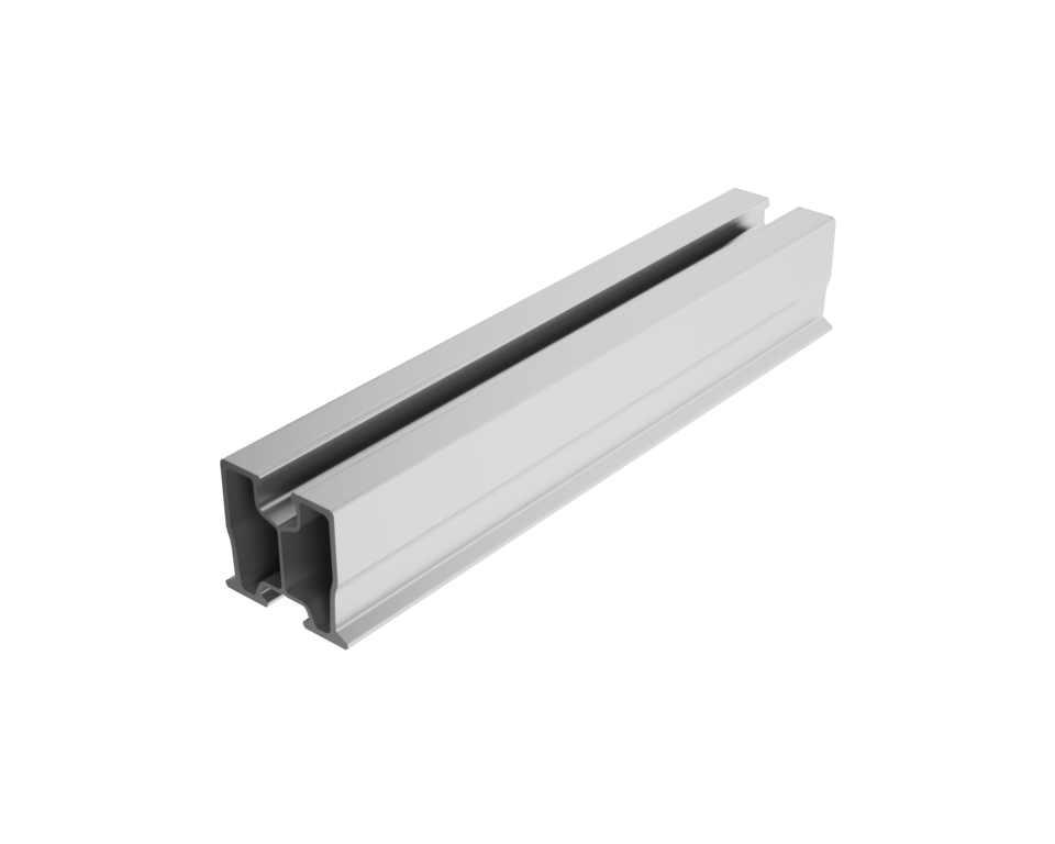 Binario PREFA per il fissaggio dei moduli fotovoltaici.