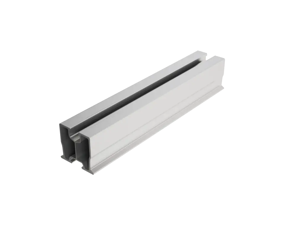 Binario PREFA per il fissaggio dei moduli fotovoltaici.