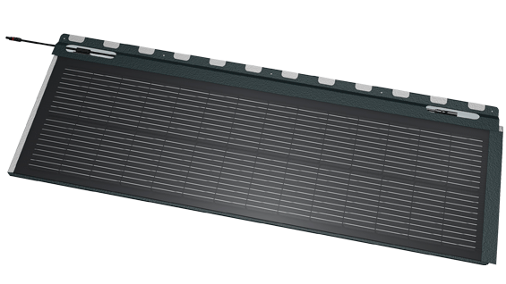 Produktbild der PREFA Solardachplatte mit PV-Kabel