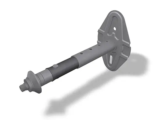 Supporto per collare del WDVS PREFA, disponibile nelle misure 100-180 mm e 180-260 mm, comprensivo di tassello, vite e cappuccio di copertura, ideale per il fissaggio sicuro dei collari.
