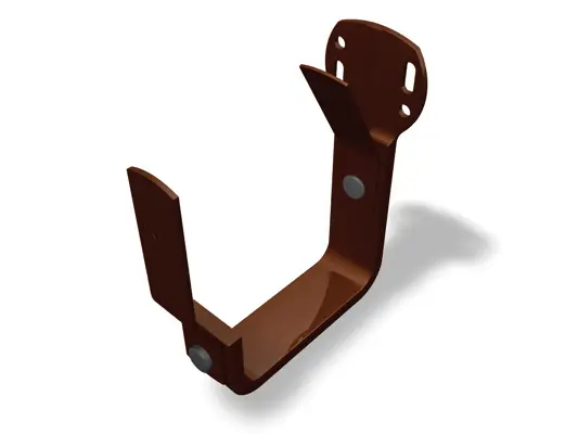 PREFA Staffa per montaggio su frontalino per canale quadro in marrone – robusto supporto per grondaie in alluminio, adatto per canali di dimensioni 250 e 333 per lo smaltimento sicuro delle acque piovane