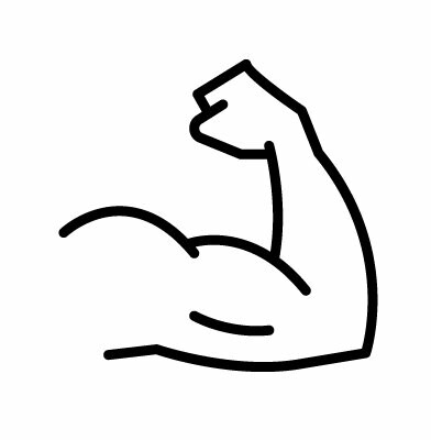 Zeichnung eines muskulösen Arms 