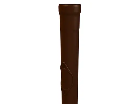 Terminale PREFA con apertura d’ispezione, marrone, Ø 80, 100, 120 mm, pratica apertura per la manutenzione dei tubi di scarico.