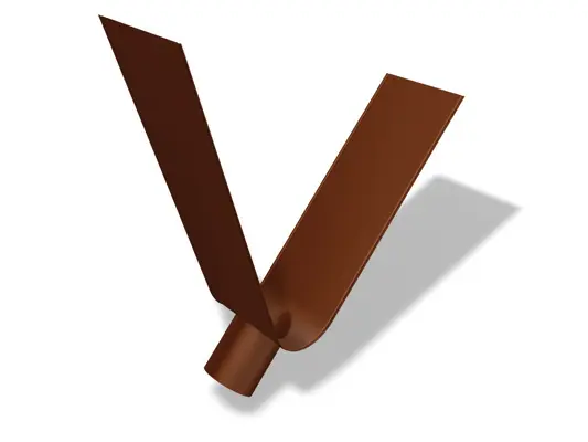 Scarico per grondaia cornicione PREFA in alluminio, marrone, Ø 100 mm, soluzione di raccordo affidabile per l'installazione di grondaie.