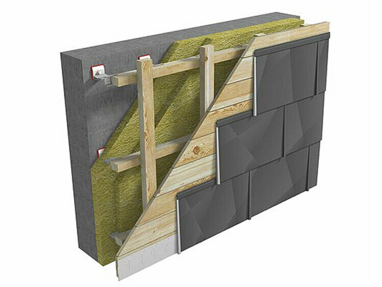 Posa del pannello per facciata FX.12 su tavolato