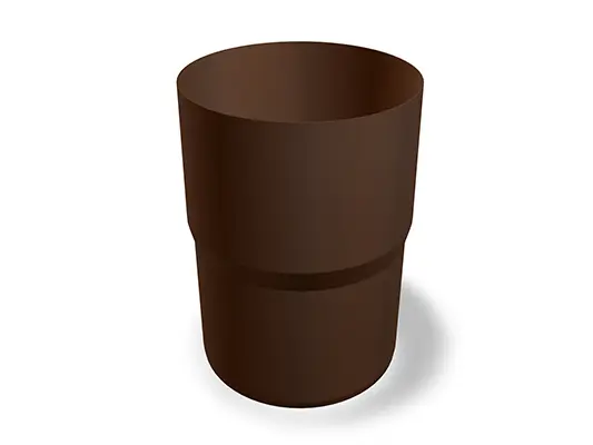 Bicchieri di congiunzione PREFA, disponibili nelle misure Ø 60, 80, 100, 120 e 150 mm, ideali per il collegamento di tubi nei sistemi per tetto e facciata.