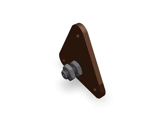 Piastra PREFA per montaggio a parete con filetto M10 e dado, ideale per un fissaggio sicuro.