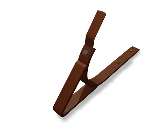 Staffa per grondaia cornicione PREFA in alluminio, marrone, 28 x 7 mm, soluzione di fissaggio durevole per l'installazione di grondaie.