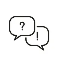 Zwei Sprechblasen. Die linke, obere Sprechblase enthält ein Fragezeichen. In der rechten, unteren Sprechblase ist ein Ausrufezeichen.