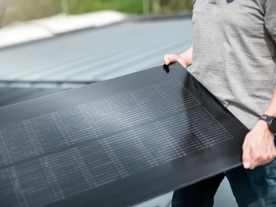Dettaglio di un singolo modulo fotovoltaico PREFALZ