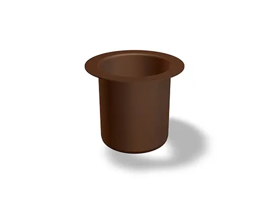 Bocchetta piana PREFA con flangia adesiva, Ø 58 mm, adatta per tubo pluviale PREFA Ø 60 mm, ideale per giunzioni affidabili di tubi in ambienti esterni.
