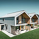 moderne Doppelhäuser mit PREFALZ Gebäudehülle, Dach und Fassade sind mit PREFALZ in Patina grau verkleidet inkl. Quadratrohr