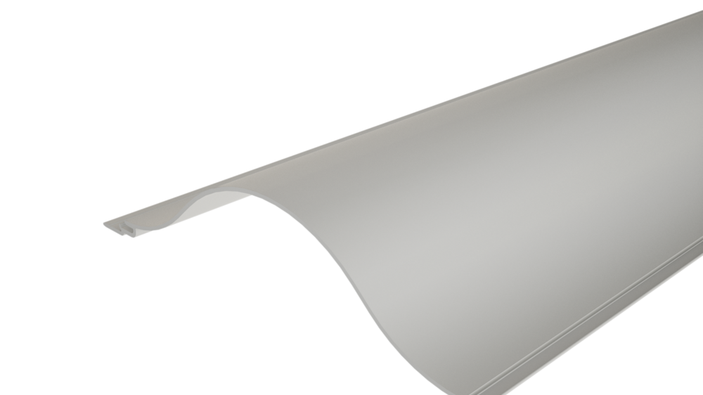 PREFA Strangpressprofil Welle 44/200 mit wellenförmiger Oberfläche, für die Fassadengestaltung oder zur Balkonverkleidung.