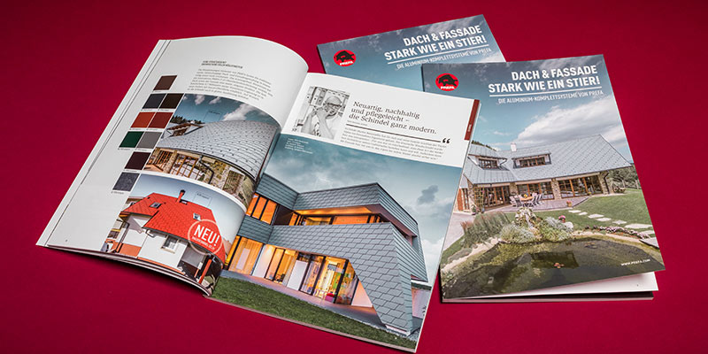 Prospekt bestellen - Dachsysteme aus Aluminium – PREFA das Dach, stark wie ein Stier